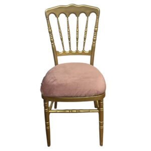 Sedia Chiavarina oro con seduta rosa