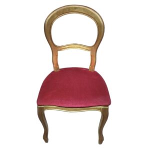 Sedia Luigi Filippo oro con seduta bordeaux