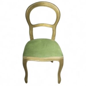 Sedia Luigi Filippo oro con seduta verde