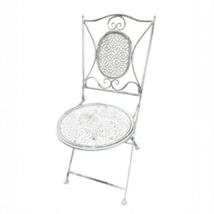 Sedia in ferro battuto bianco Shabby chic
