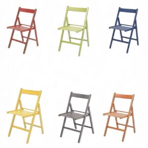 Sedie pieghevoli in legno multicolore