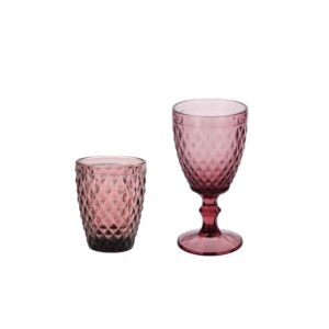 Bicchiere e calice rosa