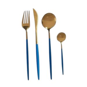 Posate Lisbona blu e oro