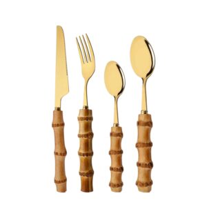 Posate bambù oro