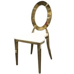 Sedia Queen gold seduta in pelle