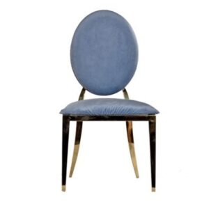 Sedia Queen con rivestimento in velluto celeste