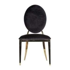 Sedia Queen con rivestimento in velluto nero