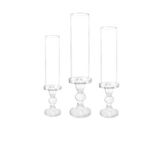 Tris candelabri monofiamma Cristal