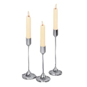 Tris candelabri monofiamma argento