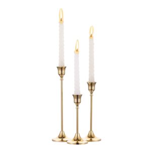 Tris candelabri monofiamma oro