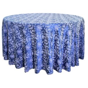 Tovaglia tonda damasco blu d300cm