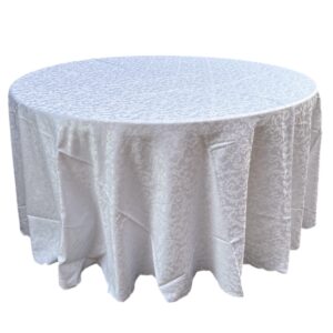 Tovaglia tonda raso damasco bianca d290cm