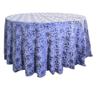 Tovaglia tonda retró damasco blu d300cm