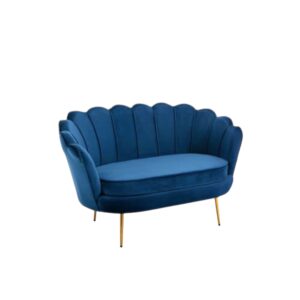 Divano conchiglia velluto blu