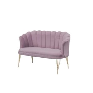 Divano conchiglia velluto rosa