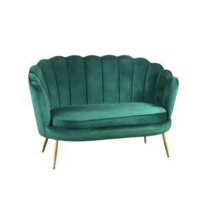 Divano conchiglia velluto verde inglese
