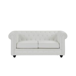 Divano mod.Chesterfield pelle bianca
