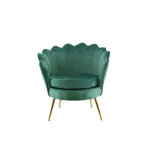 Poltrona conchiglia velluto verde