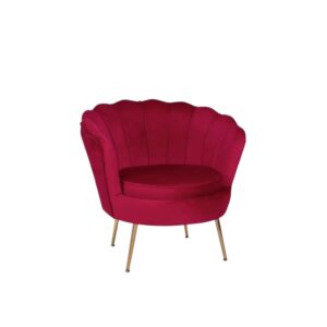 Poltrona conchiglia velluto bordeaux