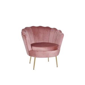 Poltrona conchiglia velluto rosa