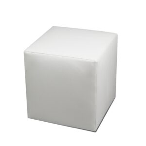 Pouf cubo ecopelle bianco