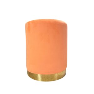 Pouf velluto arancio fascia oro