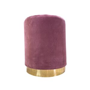 Pouf velluto dark pink fascia oro
