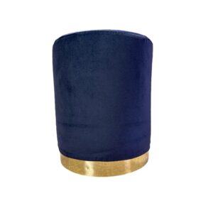 Pouf velluto blu fascia oro