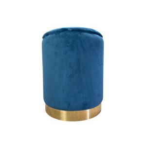 Pouf velluto petrolio fascia oro