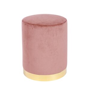 Pouf velluto rosa fascia oro