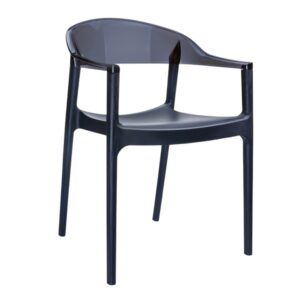 Sedia con braccioli nera