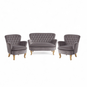 Set divano Oxford in velluto grigio