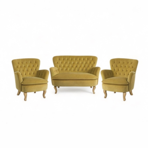 Set divano Oxford velluto senape