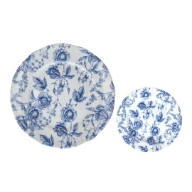 Sottopiatto e piattino pane Rose blu