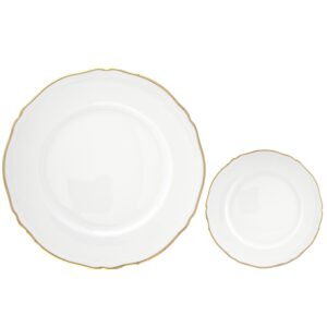 Sottopiatto e piattino pane in ceramica filo oro