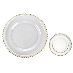 Sottopiatto e piattino pane perle oro