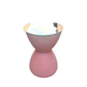 Tavolino Clessidra rosa specchiato