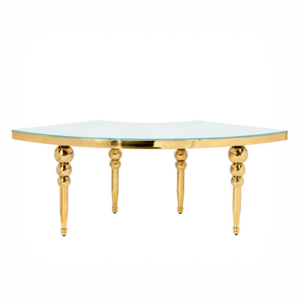 Tavolo curvo oro specchiato 270x80cm