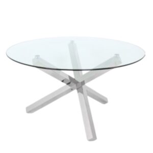 Tavolo silver con ripiano in vetro d120cm