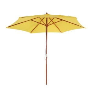 Ombrellone Amalfi giallo con telaio in legno d300cm