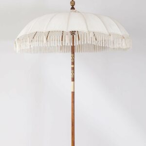 Ombrellone Balinese ecrù con telaio in legno d186cm