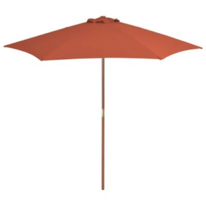 Ombrellone arancione con telaio in legno d300cm