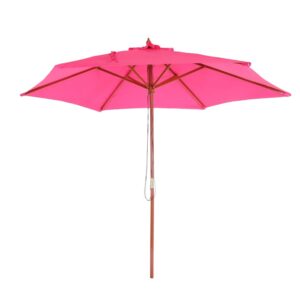 Ombrellone fucsia con telaio in legno d300cm