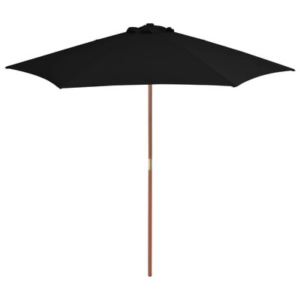 Ombrellone nero con telaio in legno d300cm