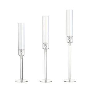 Candelabri cilindrici in vetro trasparente